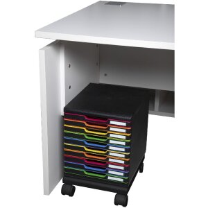 Exacompta 326714D Rollen für Modulo Schubladenboxen Schwarz Office