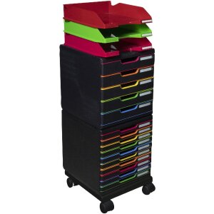 Exacompta 326714D Rollen für Modulo Schubladenboxen Schwarz Office