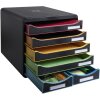 Exacompta Schubladenbox BIG BOX MAXI 6 offene Schubladen Black Office Schwarz