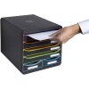 Exacompta Schubladenbox BIG BOX MAXI 6 offene Schubladen Black Office Schwarz