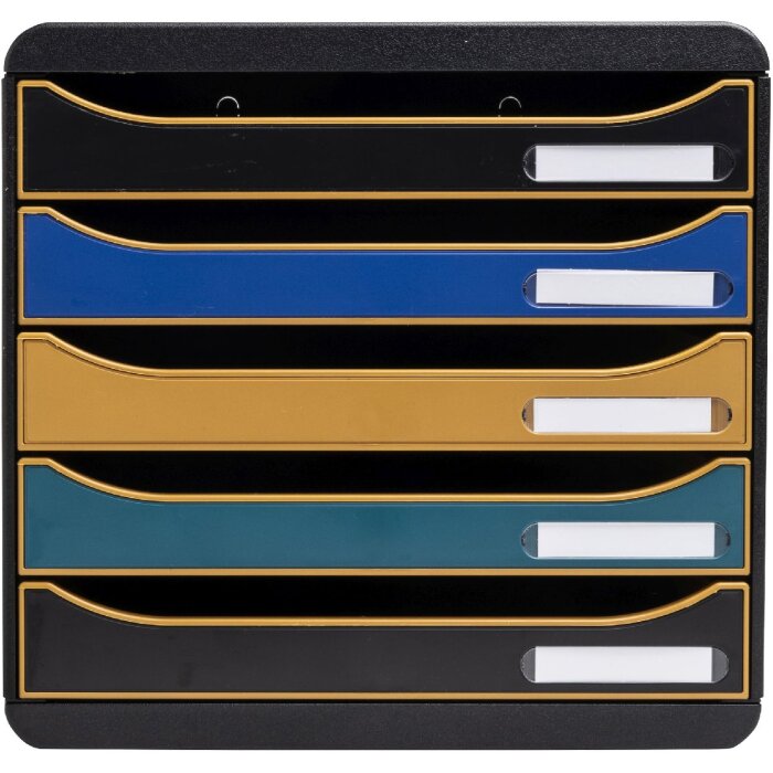 Exacompta Big Box Schubladenbox mit 5 Schubladen Neo Deco Farben sortiert