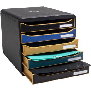 Exacompta Big Box Schubladenbox mit 5 Schubladen Neo Deco Farben sortiert