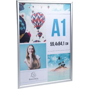 Exacompta 8194358D Wandplakatrahmen A1 Aluminium Exacryl Silber