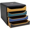 Exacompta Big Box Schubladenbox mit 4 Schubladen Neo Deco Farben sortiert