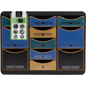 Exacompta Multi Schubladenbox 11 Schubladen Neo Deco Farben sortiert