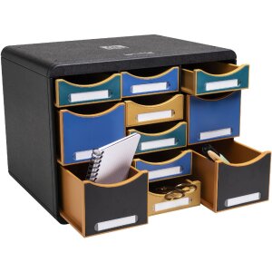 Exacompta Multi Schubladenbox 11 Schubladen Neo Deco Farben sortiert