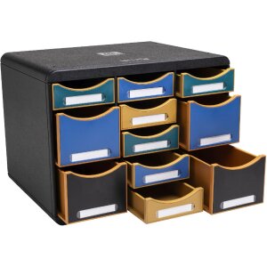 Exacompta Multi Schubladenbox 11 Schubladen Neo Deco Farben sortiert