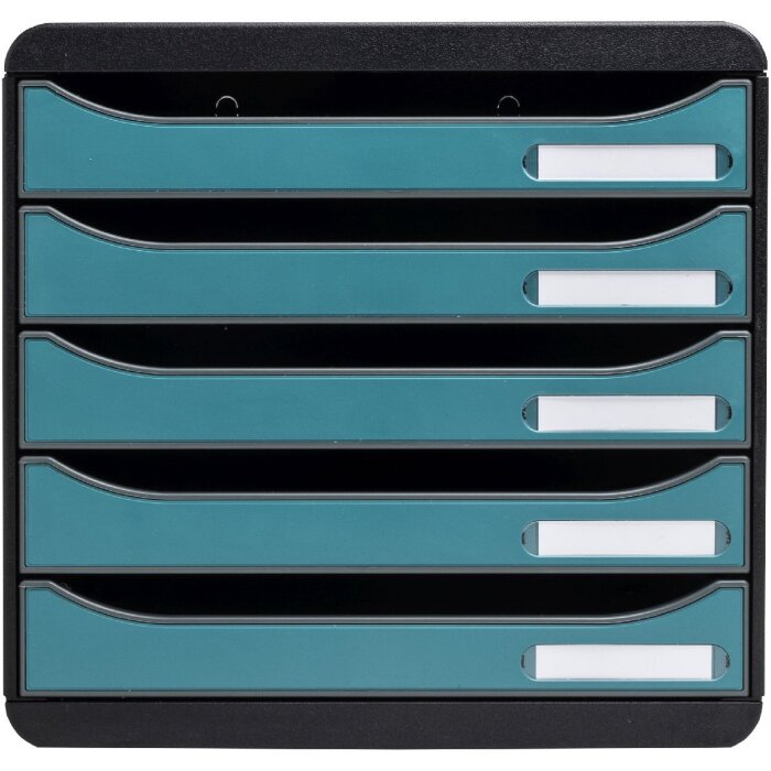 Exacompta 30934D Big Box Schubladenbox 5 Schubladen Skandi Pazifikblau A4+