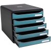 Exacompta 30934D Big Box Schubladenbox 5 Schubladen Skandi Pazifikblau A4+