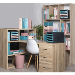 Exacompta 31034D Big Box Schubladenbox 4 Schubladen Skandi Pazifikblau A4+