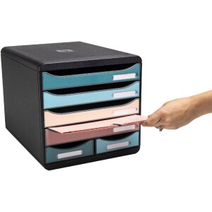 Exacompta 312606D Big Box Maxi Schubladenbox 6 Schubladen Skandi-Farben sortiert