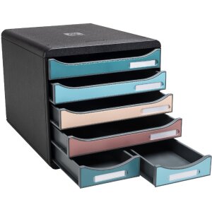 Exacompta 312606D Big Box Maxi Schubladenbox 6 Schubladen Skandi-Farben sortiert