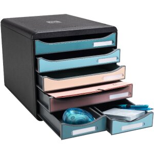 Exacompta 312606D Big Box Maxi Schubladenbox 6 Schubladen Skandi-Farben sortiert