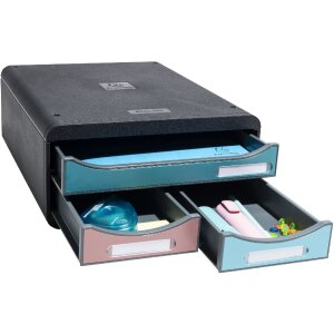 Exacompta Schubladenbox 3 Schubladen Small Box Skandi Farben sortiert