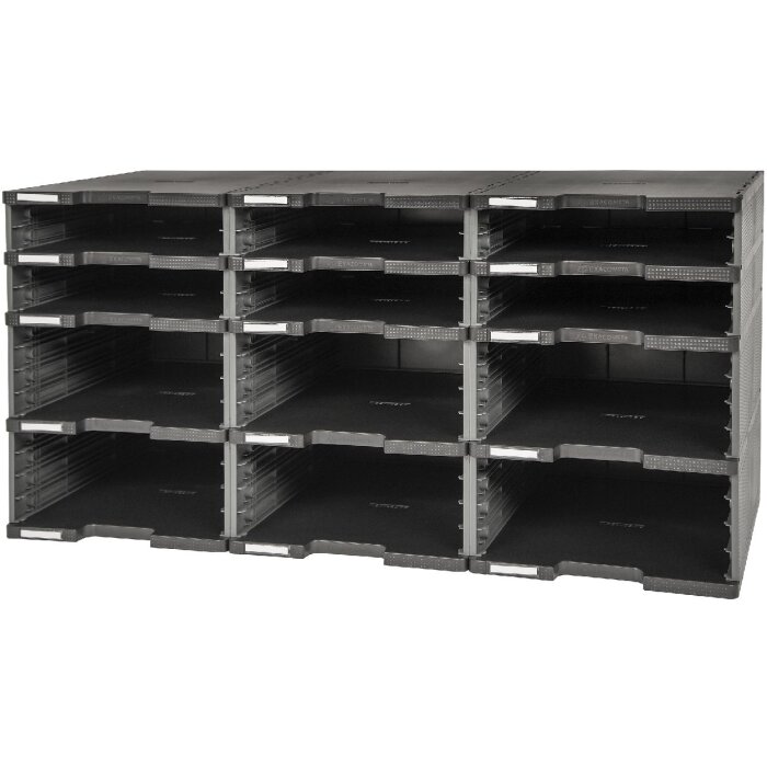 Exacompta ModuloDoc 385714D 12 Fächer ohne Schubladen EcoBlack Dunkelgrau