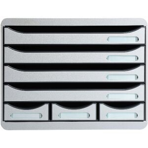 Exacompta Schubladenbox STOREBOX 7 offene Schubladen Office Lichtgrau