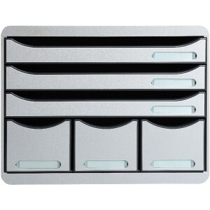 Exacompta Schubladenbox STOREBOX 6 offene Schubladen Office Lichtgrau