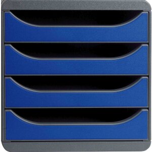 Exacompta Schubladenbox Big Box 4 offene Schubladen Iderama Königsblau