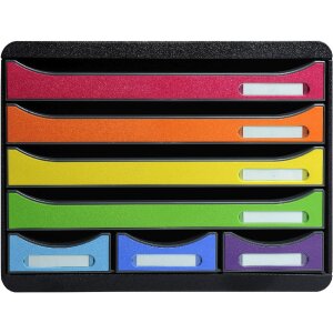 Exacompta Schubladenbox STOREBOX 7 offene Schubladen Iderama Regenbogen