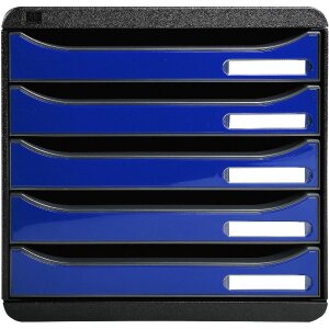 Iderama 3097203D Schubladenbox Big Box Plus 5 offene Schubladen Königsblau