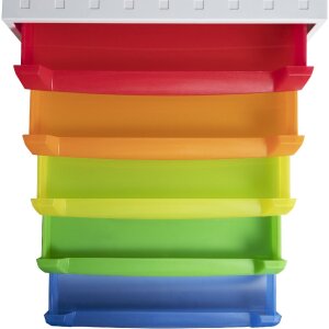 221098D Schubladenbox THE BOX 5 offene Schubladen Linicolor Regenbogen