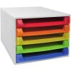 221098D Schubladenbox THE BOX 5 offene Schubladen Linicolor Regenbogen