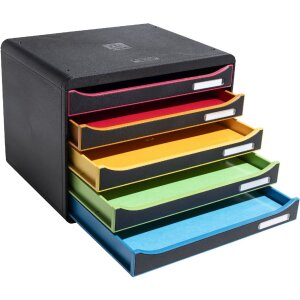 Exacompta 308914D Schubladenbox Big Box Plus Horizon Querformat 5 Schubladen