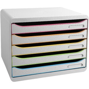 Exacompta 308913D Schubladenbox Big Box Plus Horizon Querformat 5 Schubladen
