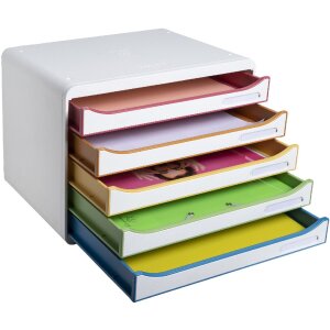 Exacompta 308913D Schubladenbox Big Box Plus Horizon Querformat 5 Schubladen