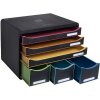 Exacompta 306914D Schubladenbox STOREBOX 6 offene Schubladen Schwarz Harlekin