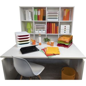 Exacompta 306913D Schubladenbox 6 offene Schubladen Black Office Weiß Harlekin