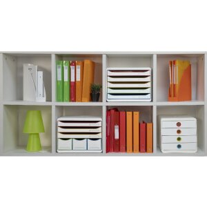 Exacompta 306913D Schubladenbox 6 offene Schubladen Black Office Weiß Harlekin