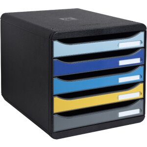 Exacompta 3094202D Schubladenbox Big Box Plus 5 Schubladen Bee Blue