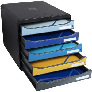 Exacompta 3094202D Schubladenbox Big Box Plus 5 Schubladen Bee Blue