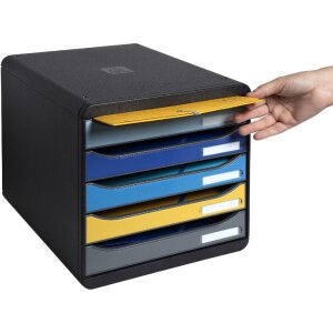 Exacompta 3094202D Schubladenbox Big Box Plus 5 Schubladen Bee Blue
