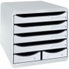 Exacompta Schubladenbox Big Box Maxi 6 Fächer lichtgrau für Büroorganisation