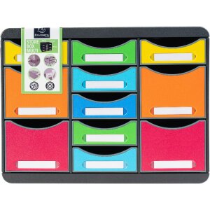 Exacompta 313798D Iderama Schubladenbox STORE BOX MULTI 11 Schubladen Regenbogen