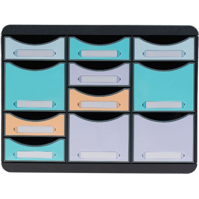 Exacompta 3132796D Schubladenbox STORE BOX MULTI 11 Schubladen Aquarellfarben