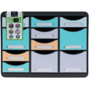Exacompta 3132796D Schubladenbox STORE BOX MULTI 11 Schubladen Aquarellfarben