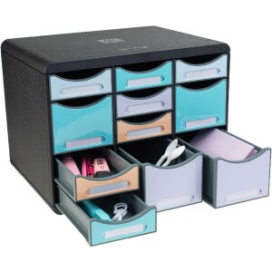 Exacompta 3132796D Schubladenbox STORE BOX MULTI 11 Schubladen Aquarellfarben