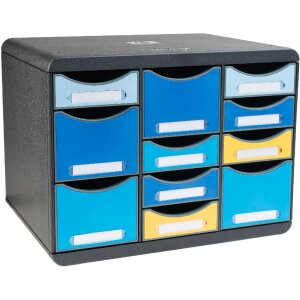 Exacompta 3137202D Schubladenbox STORE BOX MULTI 11 Schubladen Bee Blue Sortiert