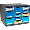 Exacompta 3137202D Schubladenbox STORE BOX MULTI 11 Schubladen Bee Blue Sortiert