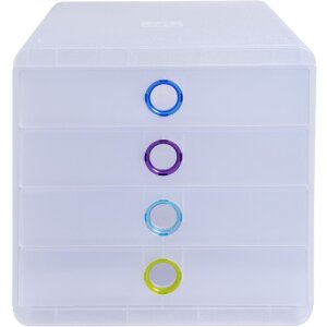 Exacompta Chromaline Schubladenbox 4 Schubladen POP-BOX für A4+ Dokumente