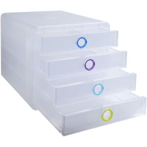 Exacompta Chromaline Schubladenbox 4 Schubladen POP-BOX für A4+ Dokumente