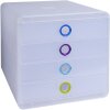 Exacompta Chromaline Schubladenbox 4 Schubladen POP-BOX für A4+ Dokumente