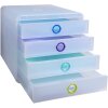 Exacompta Chromaline Schubladenbox 4 Schubladen POP-BOX für A4+ Dokumente