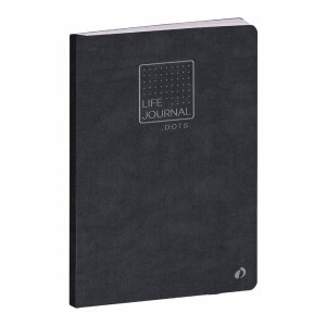 Quo Vadis Life Journal Schwarz 15x21 cm Punkteraster...