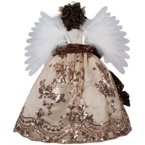 Clayre & Eef 50778 Deko Engel Beige 50x30x65 cm Weihnachten Klassisch