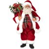 Clayre & Eef 65596 Украшение Дед Мороз 27 см красный классический текстиль пластик