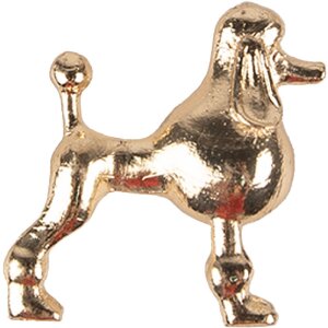 Clayre Eef Türknauf Hund Pudel Goldfarben Eisen...